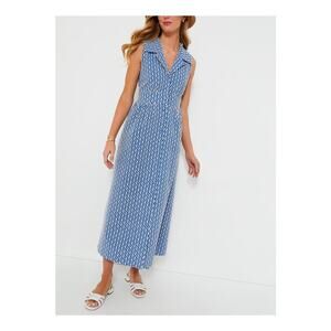 NEW Tuckernuck Pomander Place Blue Eyelet Sleeveless Noelle Maxi Dress Medium